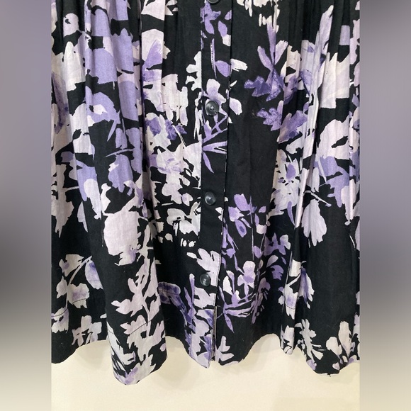 Anthropologie Corset Shirt Dress Womens NWT Size 4 Petite Purple Floral Pockets - Picture 4 of 10